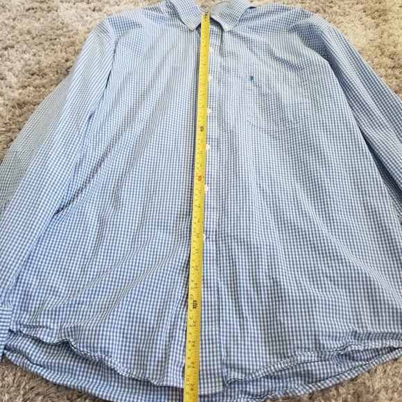 (XXL) Izod Men's Gingham Button Down Dress Shirt Formal Occasion Wedding Dressy - Picture 8 of 9